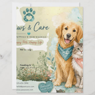 Tarjeta de membrete para cuidador de mascotas perr