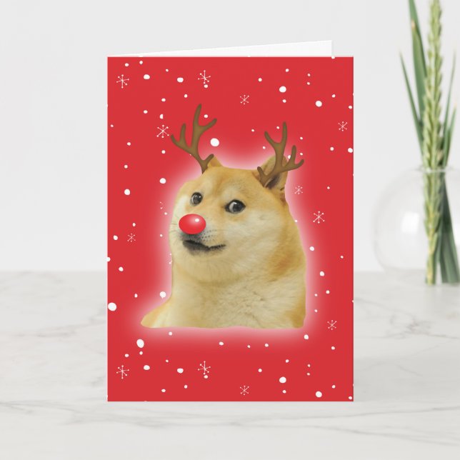 Tarjeta de Meme de Navidad de Perro Derecha Doggo  (Anverso)