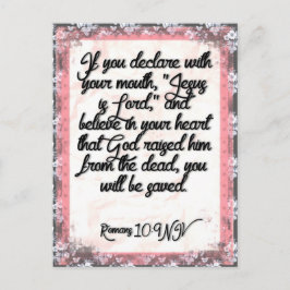 Tarjeta de memoria bíblica para romanos 10:9 NIV