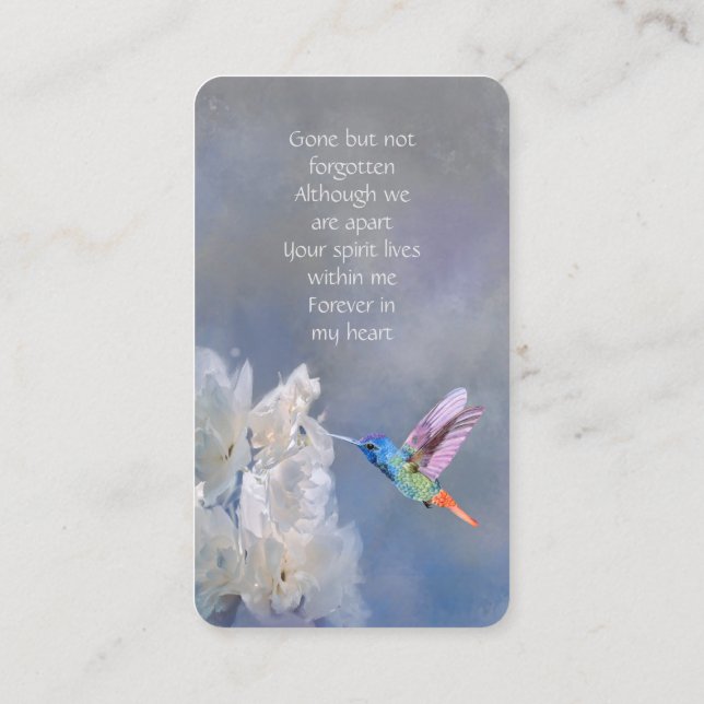 Tarjeta de memoria conmemorativa Flores blancas Hu (Reverso)