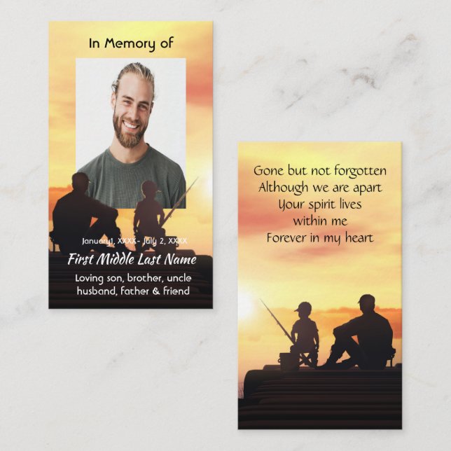 Tarjeta de memoria conmemorativa padre hijo pescad (Anverso / Reverso)