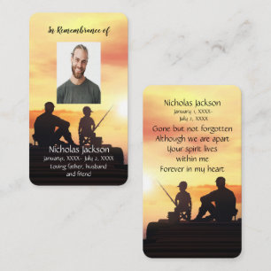 Tarjeta de memoria conmemorativa padre hijo pescad