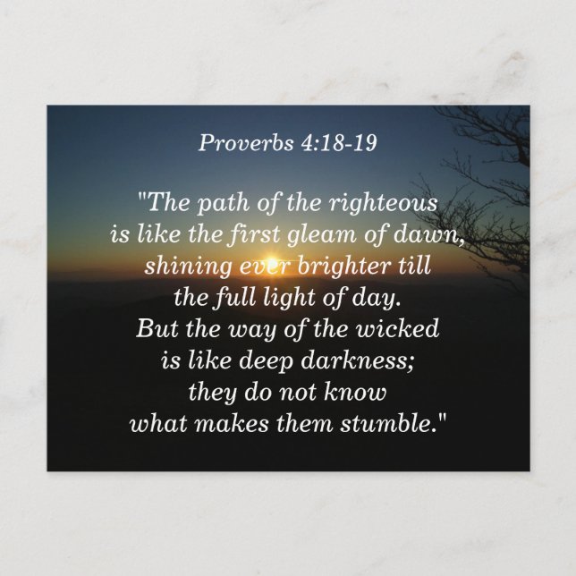 Tarjeta de memoria de guiones Proverbs 4:18-19 (Anverso)