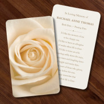 Tarjeta de memoria funeraria floral Rosa