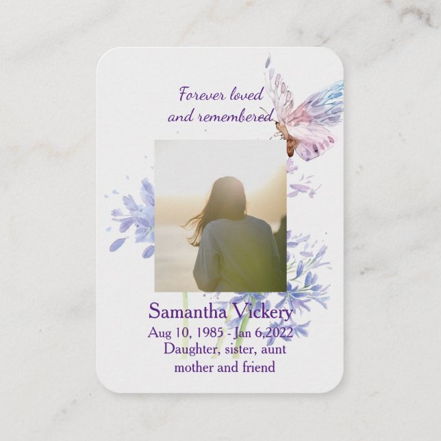Tarjeta de memoria memorial de Personalizado de re (Reverso)