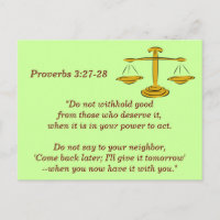 Tarjeta de memoria versátil proverbios 3:27-28 de