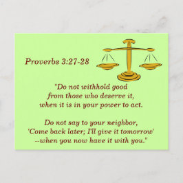 Tarjeta de memoria versátil proverbios 3:27-28 de