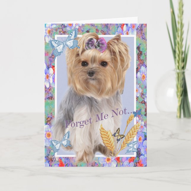 Tarjeta de memoria Yorkie Forget Me (Anverso)