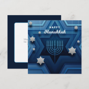 Tarjeta de Menorá de Hanukkah Feliz