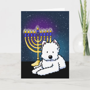 Tarjeta de Menorá de Janucá KiniArt Westie