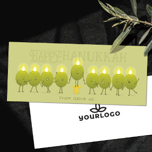 Tarjeta de Menorah de Olivas de Hanukkah Logotip