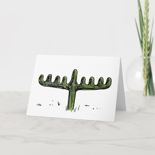 Tarjeta de Menorah Jánuca del Saguaro (Anverso)
