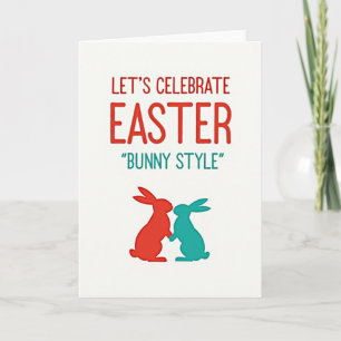 Tarjeta de Mensaje al Estilo del Conejo de Pascua