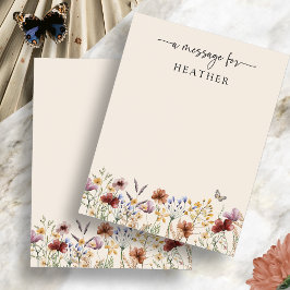 Tarjeta de mensaje Baby Shower Boho Wildflowers