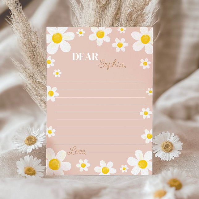 Tarjeta de mensaje Boho Daisy Bloom Time Capsule N (Subido por el creador)