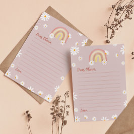 Tarjeta de mensaje Boho Rainbow Daisy Time Capsule
