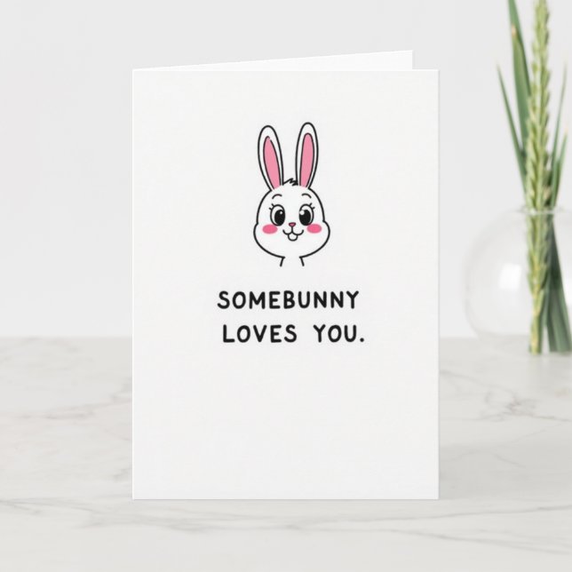 Tarjeta de Mensaje Bunny Te Ama (Anverso)
