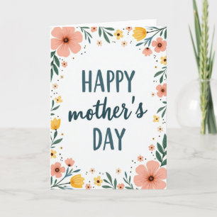 Tarjeta de Mensaje con Marco Floral