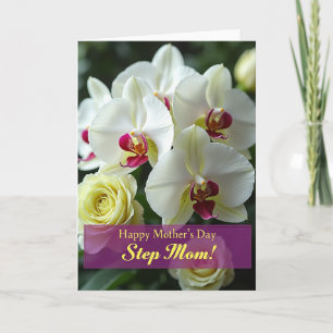Tarjeta de Mensaje con Retrato de Orquídea