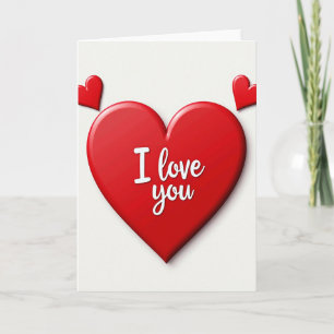 Tarjeta de Mensaje Corazón Rojo Te Amo