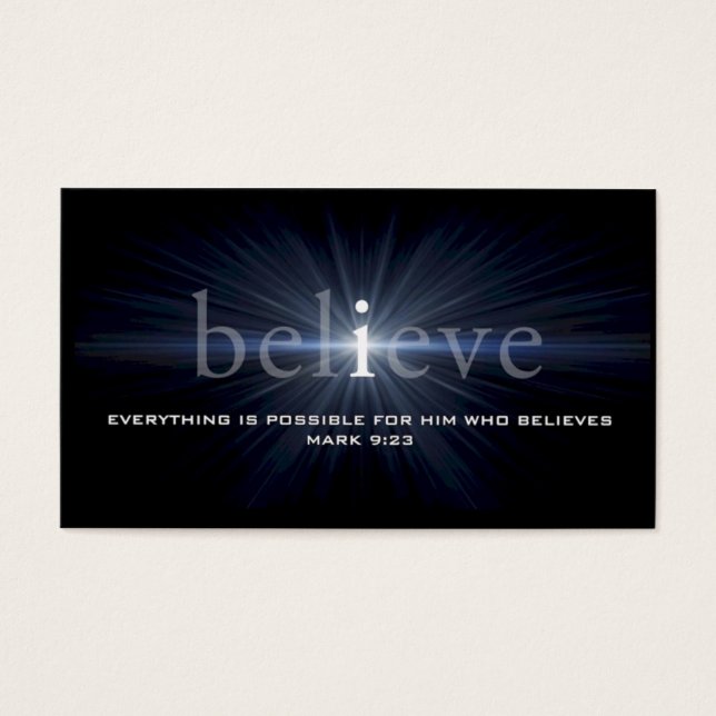 Tarjeta de mensaje cristiana "Believe" (Frente)