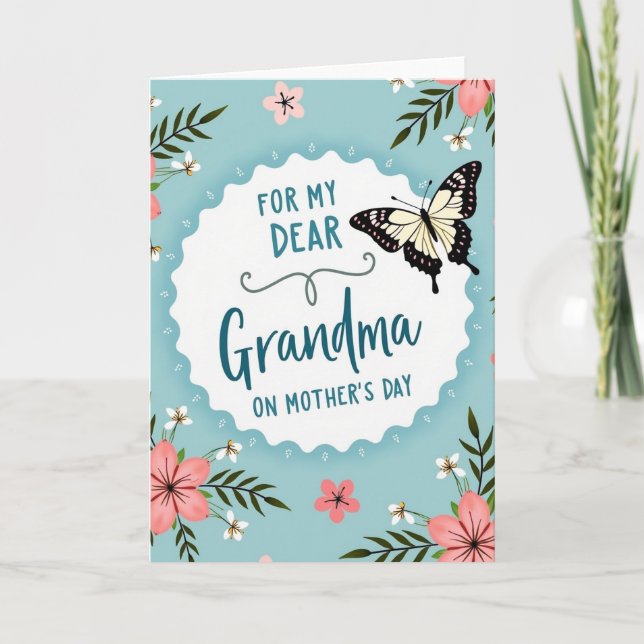 Tarjeta de Mensaje de Abuela Querida (Anverso)