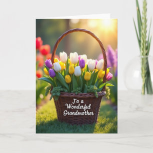 Tarjeta de Mensaje de Abuela Tulipán