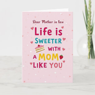 Tarjeta de Mensaje de Afecto de Mamá Corazones Ros