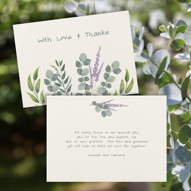 Tarjeta de mensaje de agradecimiento a Lavender Eu (Subido por el creador)