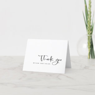 Tarjeta de Mensaje de Agradecimiento de Boda Blanc