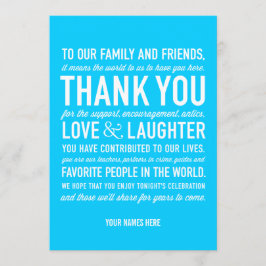 Tarjeta de mensaje de agradecimiento de recepción 