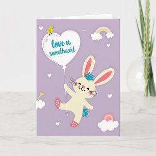 Tarjeta de Mensaje de Amor de Conejito