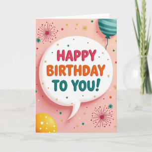 Tarjeta de Mensaje de Burbuja Alegre