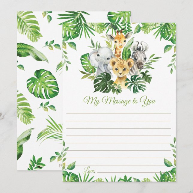 Tarjeta de mensaje de cápsula del tiempo de animal (Anverso / Reverso)