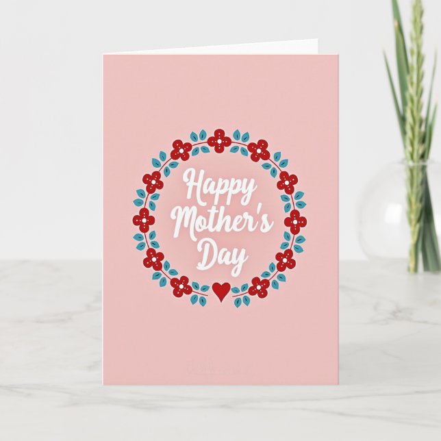 Tarjeta de Mensaje de Círculo Floral (Anverso)