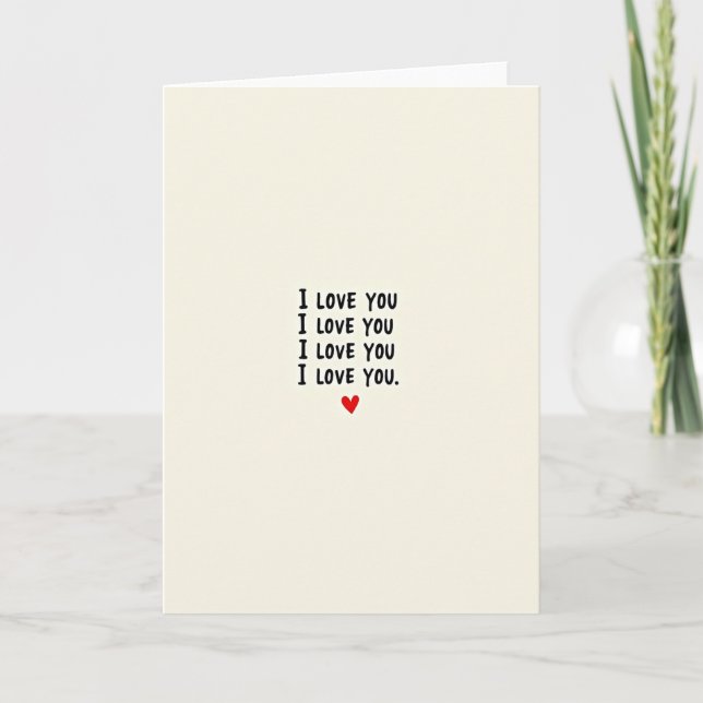 Tarjeta de Mensaje de Corazón Te Amo (Anverso)