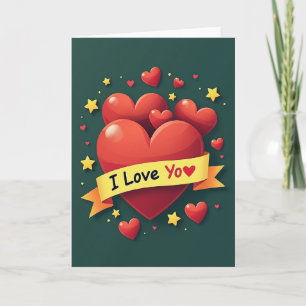 Tarjeta de Mensaje de Corazones Te Amo