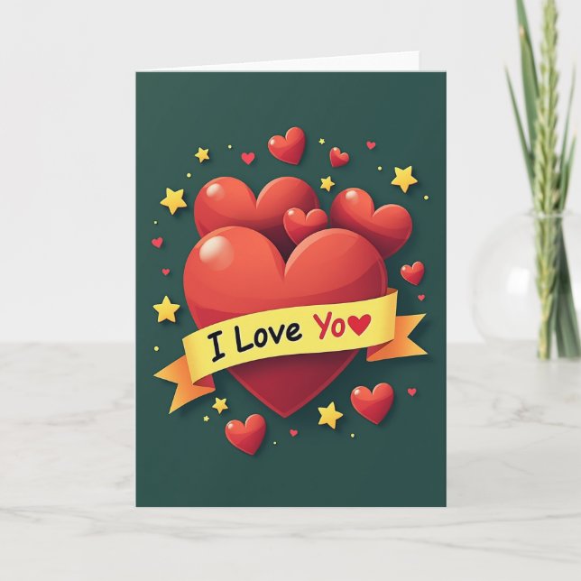 Tarjeta de Mensaje de Corazones Te Amo (Anverso)