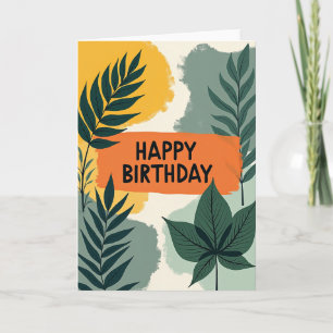 Tarjeta de Mensaje de Cumpleaños Botánico