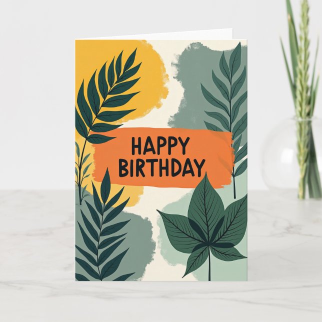 Tarjeta de Mensaje de Cumpleaños Botánico (Anverso)