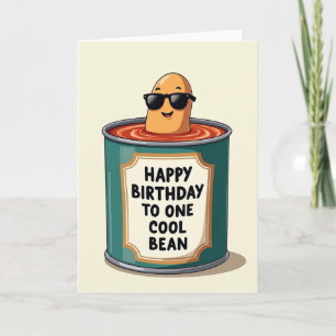 Tarjeta de Mensaje de Cumpleaños Cool Bean