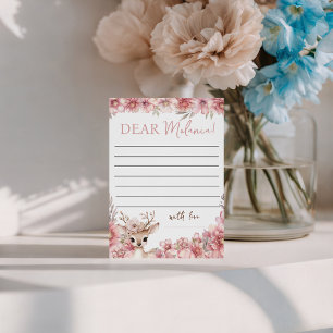Tarjeta de Mensaje de Cumpleaños de Ciervo Floral