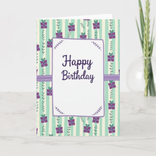 Tarjeta de Mensaje de Cumpleaños Lavanda