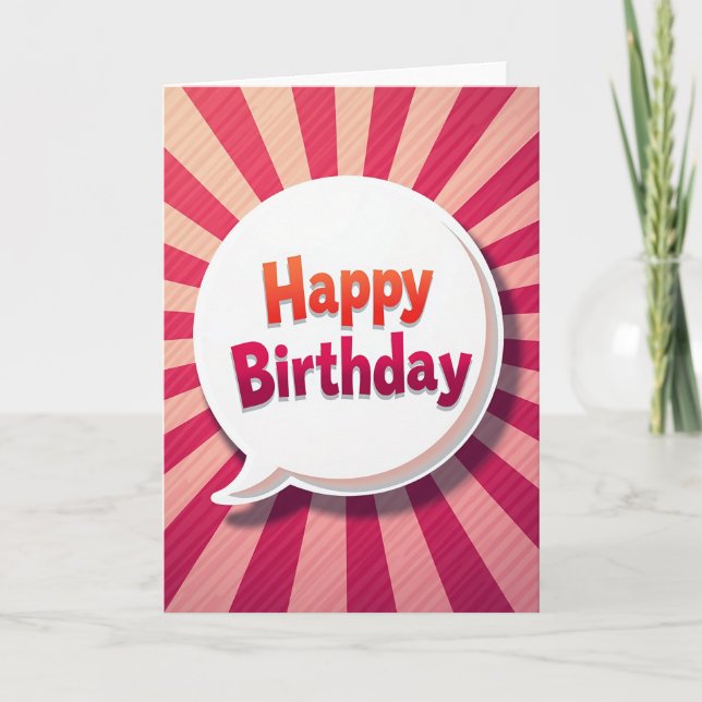Tarjeta de mensaje de cumpleaños radiante (Anverso)