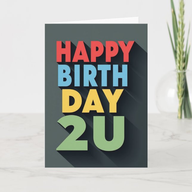 Tarjeta de Mensaje de Cumpleaños Vibrante (Anverso)