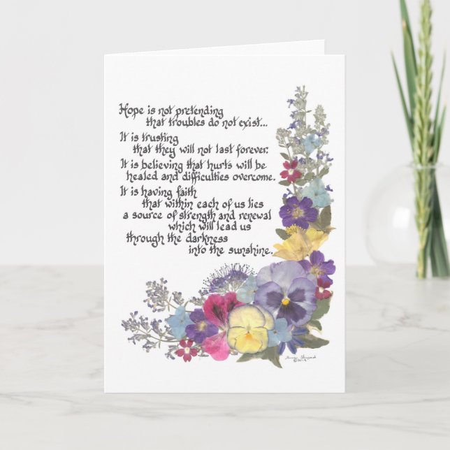 Tarjeta de mensaje de esperanza (Anverso)