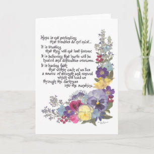 Tarjeta de mensaje de esperanza