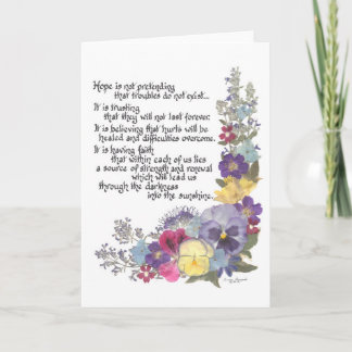 Tarjeta de mensaje de esperanza