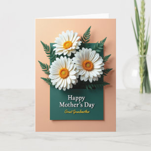 Tarjeta de Mensaje de Flor Chevron