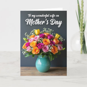 Tarjeta de Mensaje de Flor Vibrante Rayada